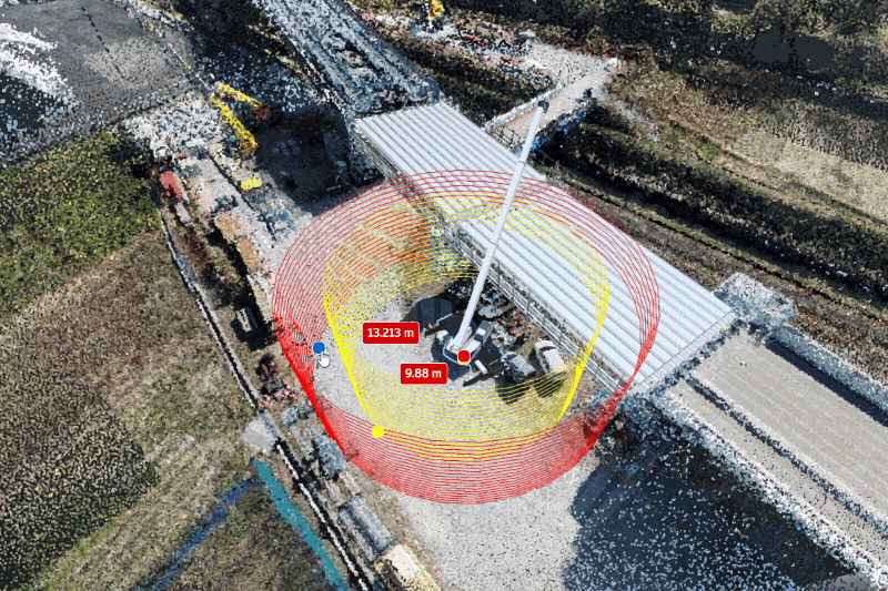 クレーンの可動域などを記入可能