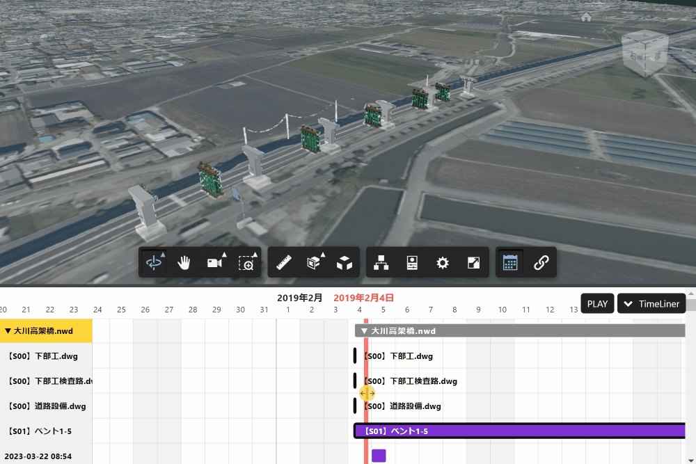 直感操作で施工ステップを4Dシミュレーション